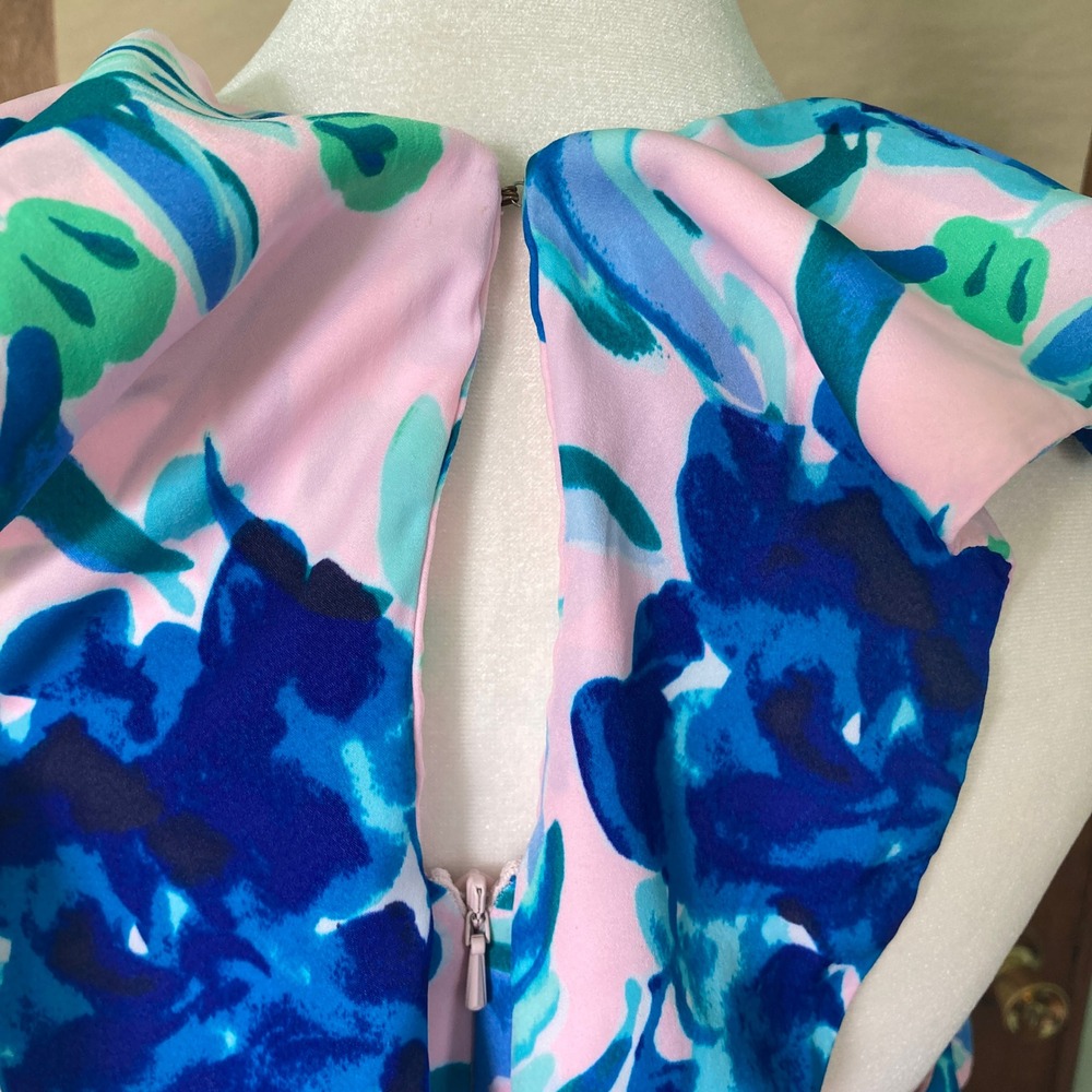 Lilly Pulitzer Rory Dress Racer Back Feminine Ruffle Floral Flowy (Size 4) - Picture 7 of 13